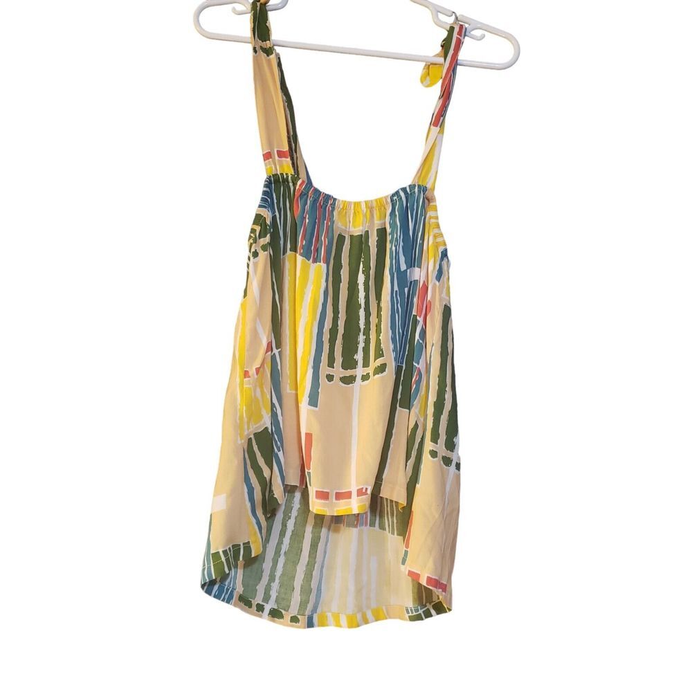 NWT Tulle Brand Women's Tank Top Shirt Shoulder Tie Sleeveless Sz L Multicolor